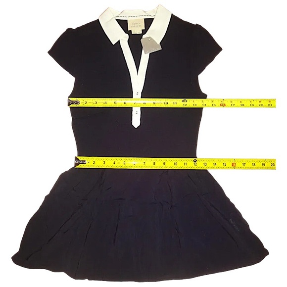 Anthropologie Preppy Top 2 Small Blouse Black White Trim Retro Fit + Flare NWT - Picture 9 of 16